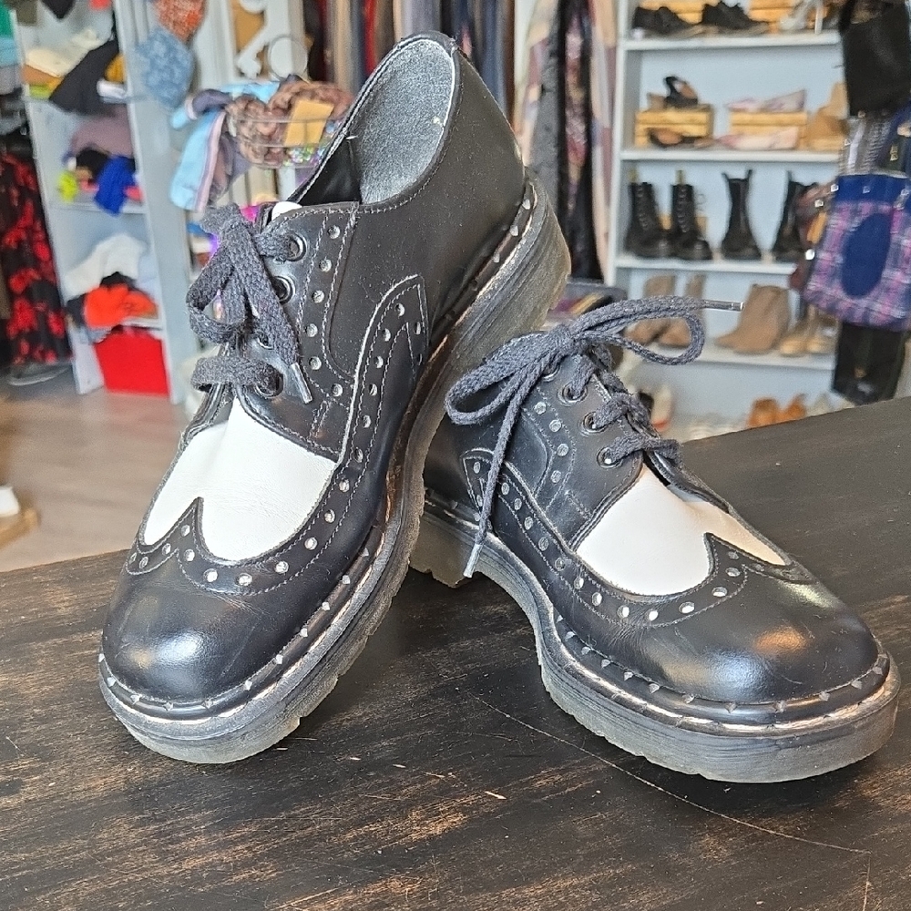 Tredair England Two-Tone Platform Oxford Shoes Size 9